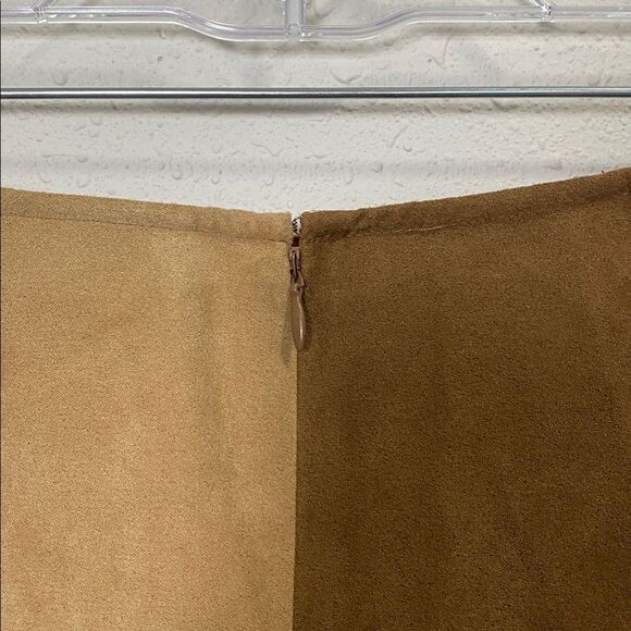 Norton Studio Faux Suede Brown Colorblock Western Midi Skirt Women's Size 10 - Picture 6 of 11